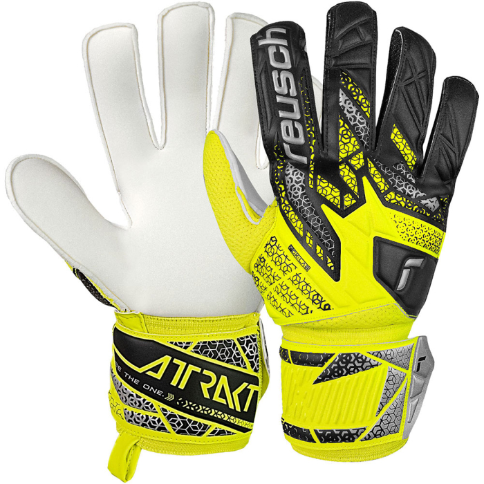 55705152014 Reusch Attrakt Solid Goalkeeper Gloves Safety Yellow/Black