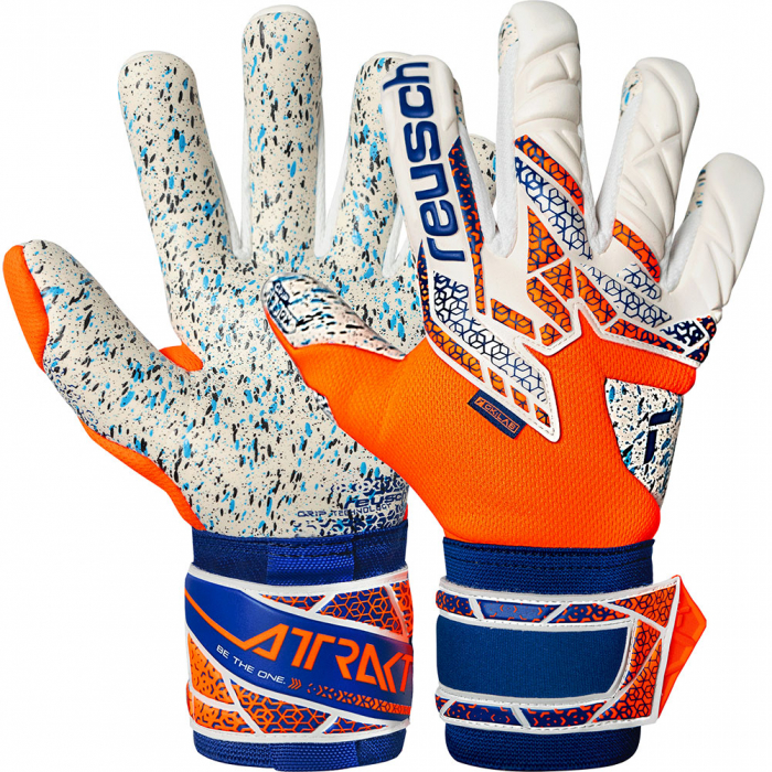 55709832500 Reusch Attrakt Fusion Goalkeeper Gloves shocking orange/blue
