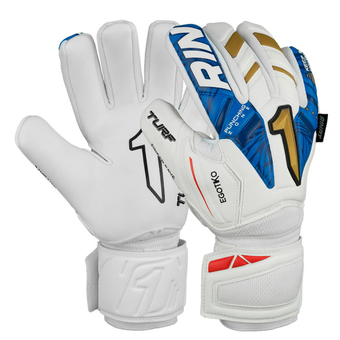 Rinat EGOTIKO VENGADOR SPINE TURF Junior Goalkeeper Gloves White/Blue/Red