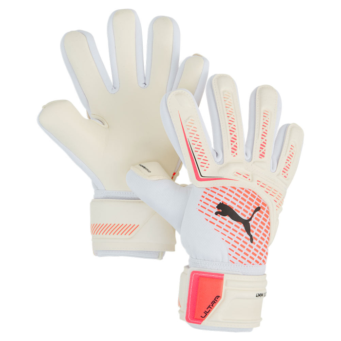04195006 Puma ULTRA Pro NC JUNIOR Goalkeeper Gloves White/Glowing Red