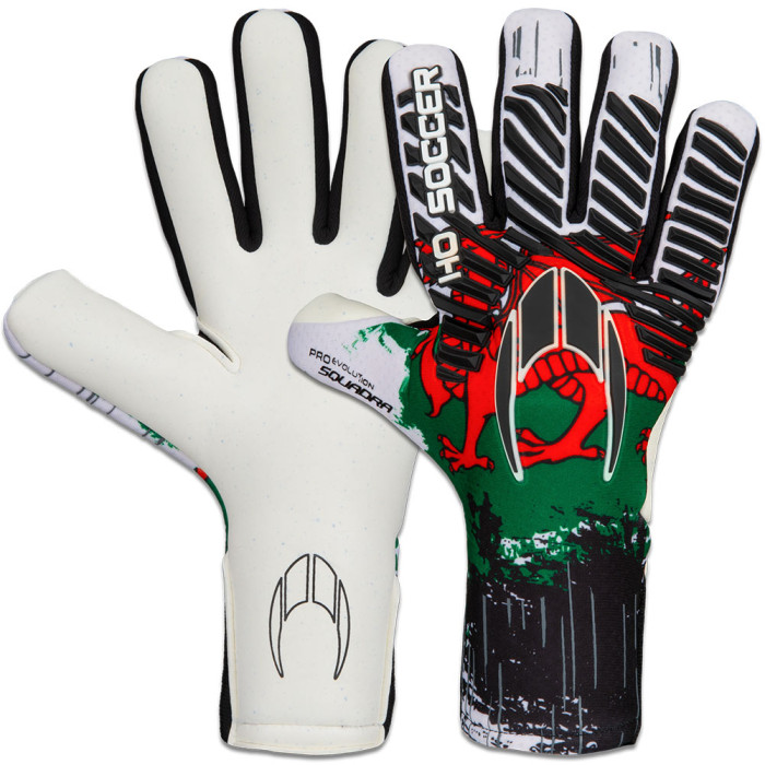 HO Soccer Pro Evolution SQUADRA WALES Goalkeeper Gloves White/Red/Green