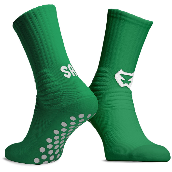 SAK Project Football Grip Sock Crew Ankle Sock Green
