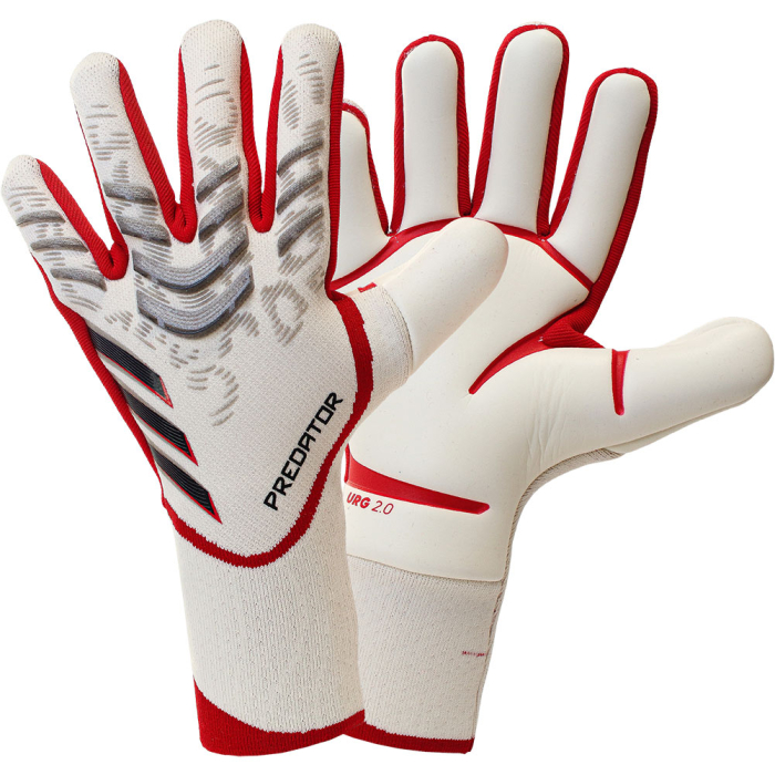 JM8335J adidas Predator Pro 25 Junior Goalkeeper Gloves Off White / Ruby
