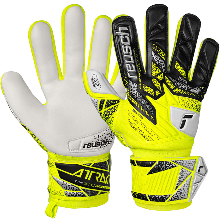 55728152014 Reusch Attrakt Grip Junior Goalkeeper Gloves Safety Yellow/Black