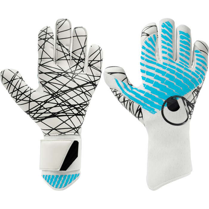 101137201 Uhlsport CYBERTEC ULTRAGRIP Goalkeeper Gloves white/cyan