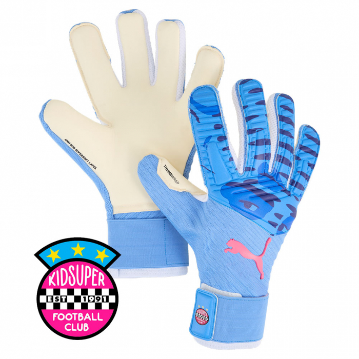 04207401 PUMA X KidSuper Future Pro Hybrid Goalkeeper Gloves Blue
