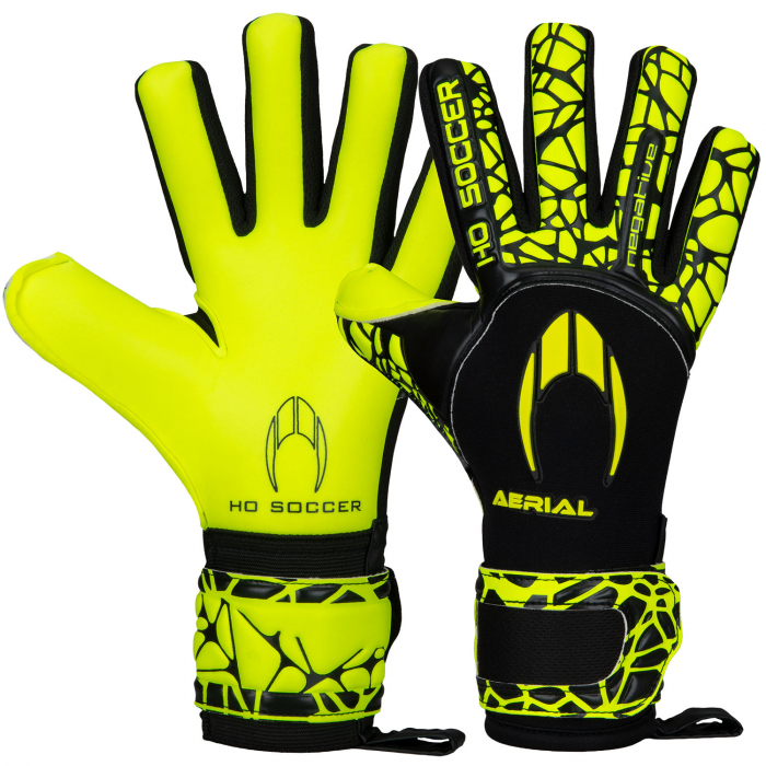 520489 HO Soccer Aerial III Negative Goalkeeper Gloves Black / Lime