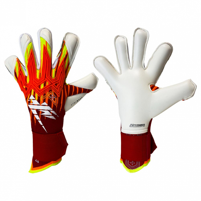 REGEN-05J Kaliaaer RE:GEN Rapid Fire 3DXi Kids Goalkeeper Gloves Red/Yellow