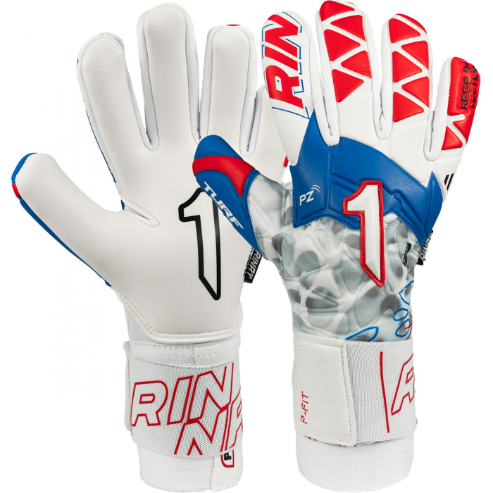 Rinat XTREME GUARD DOMINUS TURF Junior Goalkeeper Gloves White/Blue/Red
