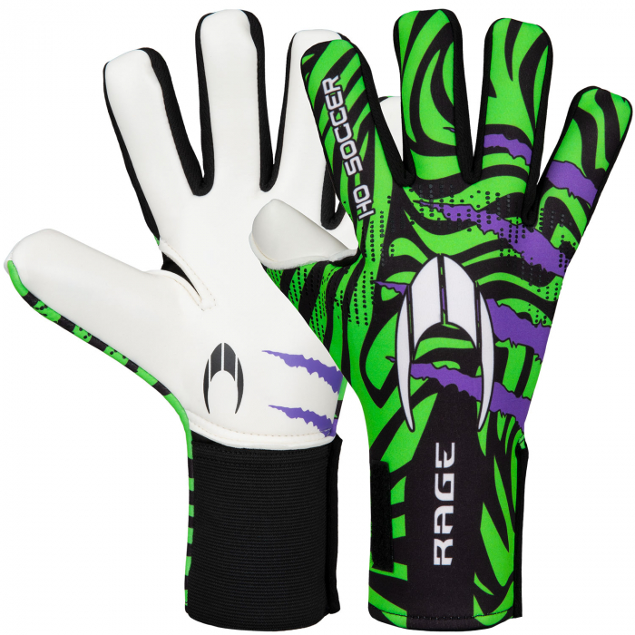 HO SOCCER Rage Colour Blast Negative Junior Goalkeeper Gloves Fluo Green Purple