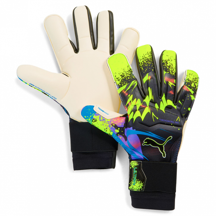 04211401 Puma ULTRA ULTIMATE TEASER Hybrid Goalkeeper Gloves Black/Fluo