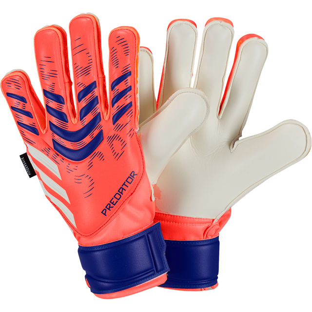 JN5359 adidas Predator Fingersave Junior Goalkeeper Gloves signal coral
