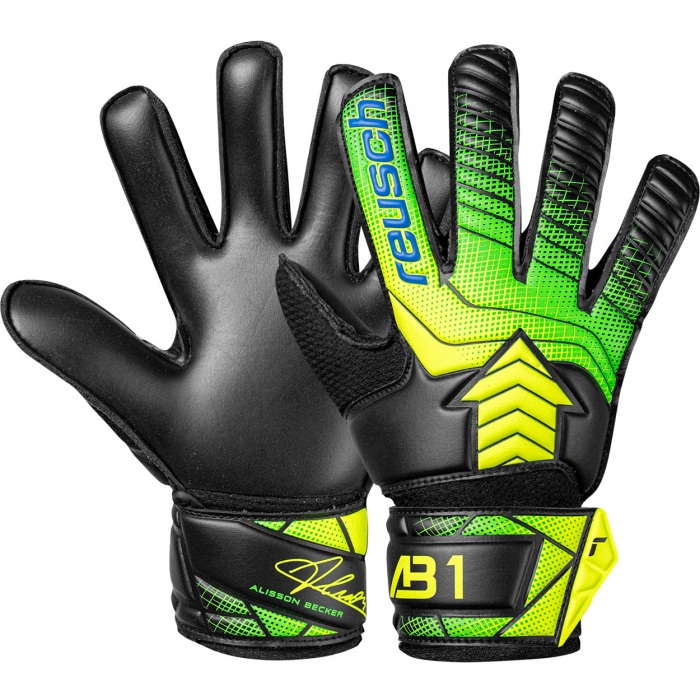 55625647052 Reusch Attrakt AB1 Solid Junior Goalkeeper Gloves black/yellow