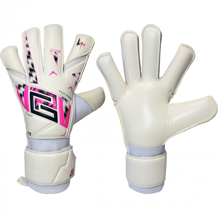 Keeper iD Goalproof POWER 1.0 V-Wrap Goalkeeper Gloves White / Power Pink