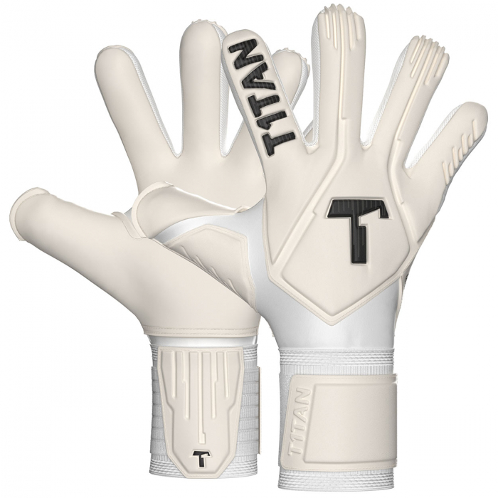 2024128FP T1TAN Legend 1.0 Whiteout Finger Protection Goalkeeper Gloves White