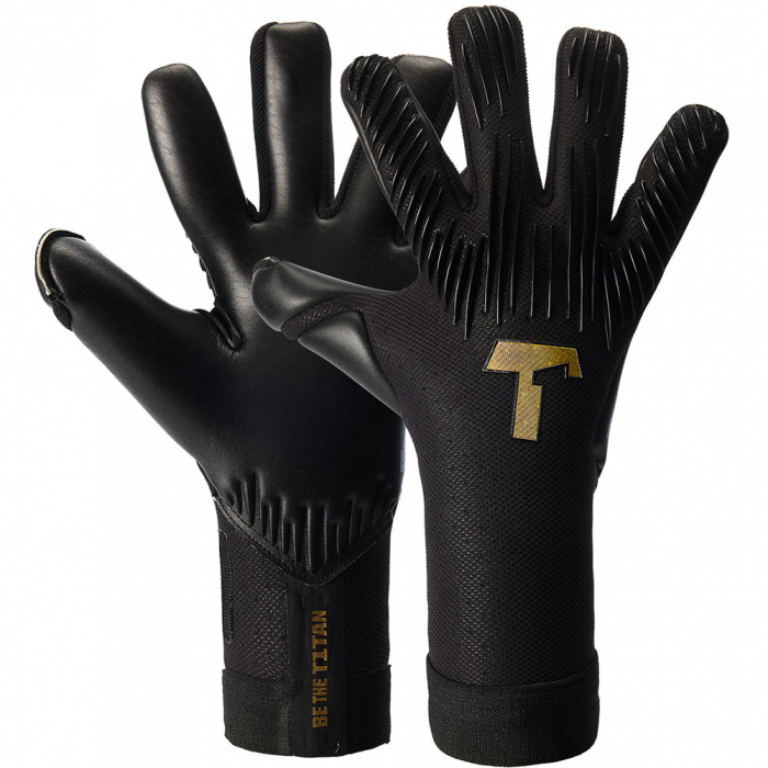 202401 T1TAN Rebel 2.0 Black Out Goalkeeper Gloves Black/Gold