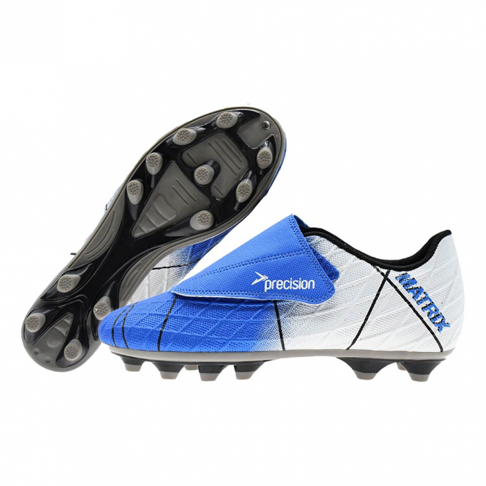 PRS0005 Precision Matrix Junior Football Boots FG White/Blue PRS0005 Precision Matrix Junior Football Boots FG White/Blue