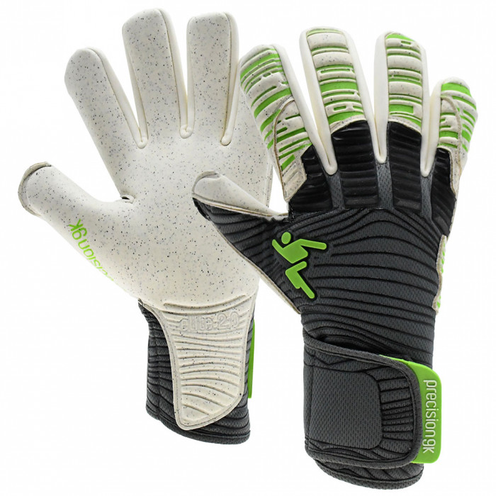 Precision GK Elite 2.0 Quartz Junior Goalkeeper Gloves Grey/Slime Green