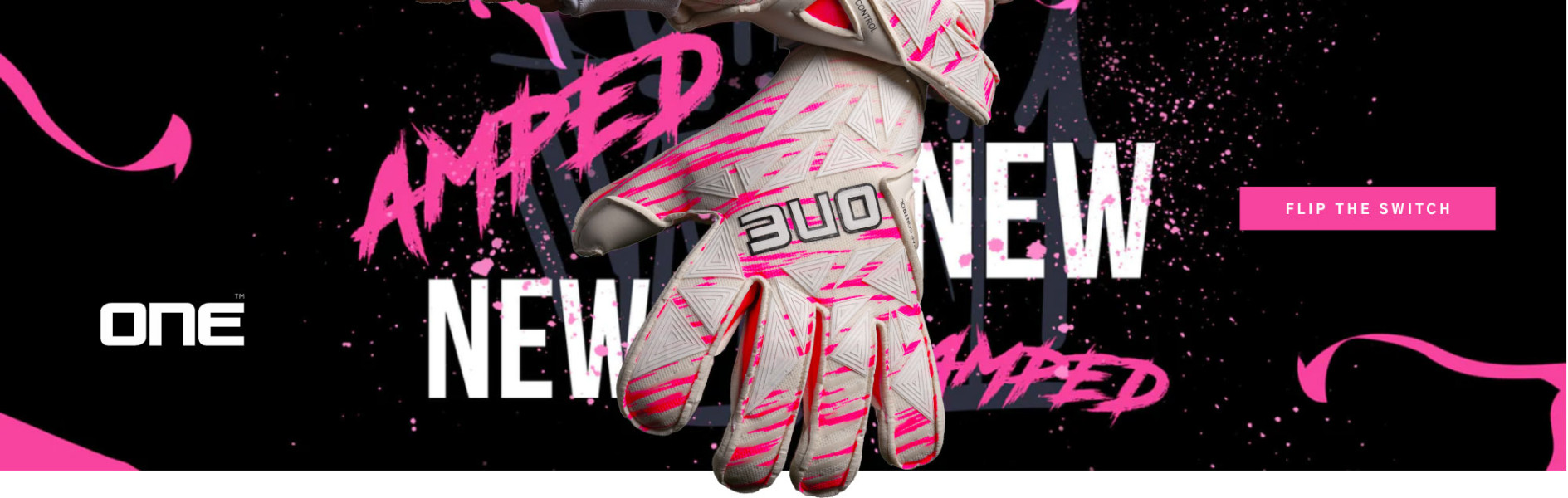 ONE Gloves Amped Pack White Pink Goalkeeper Gloves